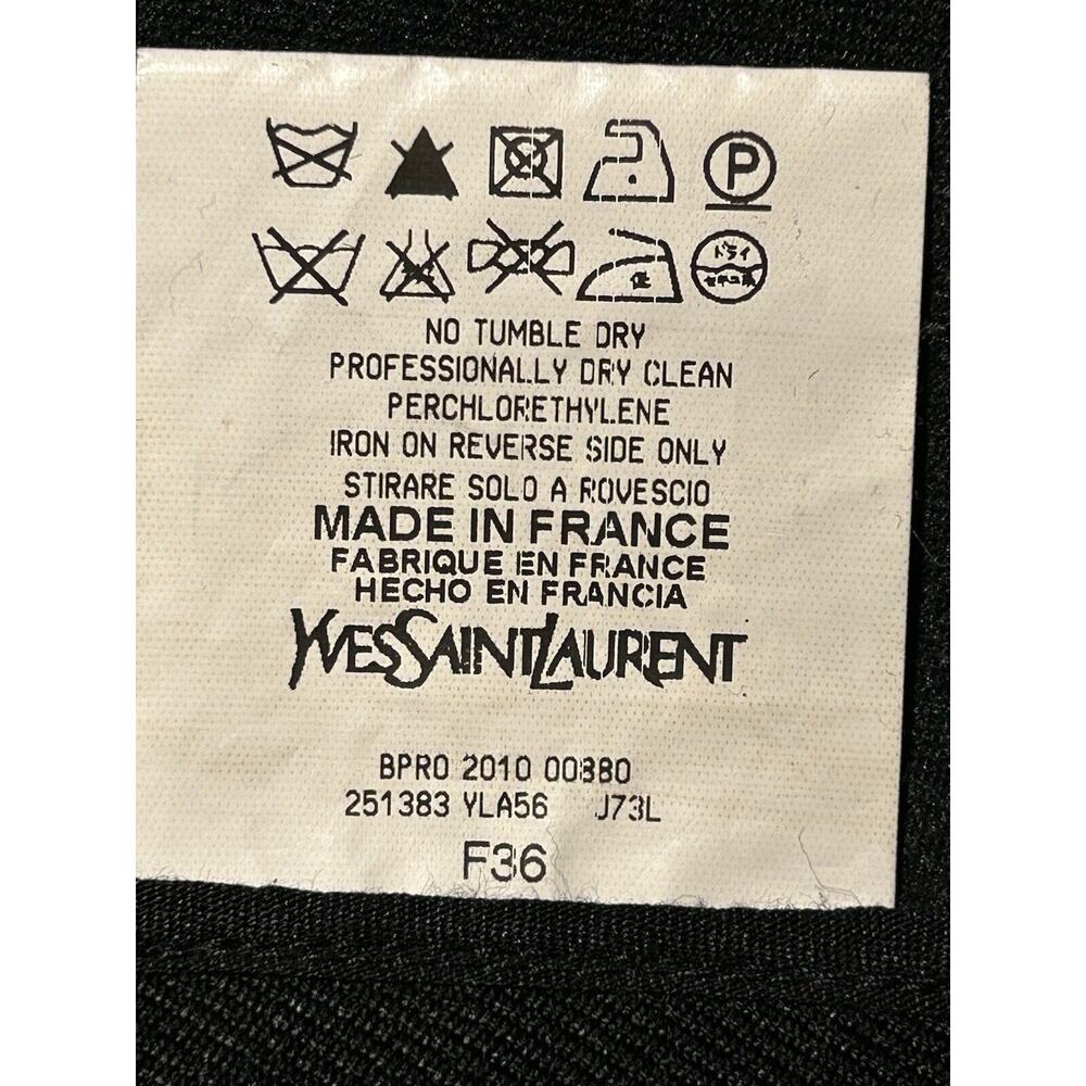 YVES SAINT LAURENT France Autumn 2010 Black Pencil Skirt F36 US 4 Wool Silk - Picture 14 of 16
